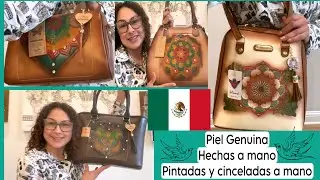 VENTA de bolsas artesanales 100% Hechas, cinceladas y pintadas a mano. 100 PIEL GENUINA‼️wow wow