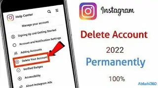 How to delete instagram account permanently | Instagram Account Delete | Abtahi360