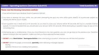 CS604 Quiz 1 Solution Spring 2024 || CS604 - Operating Systems || VU Zone