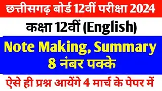 cg board class 12th English important questions 2024 | cg board class 12 English question paper 2024