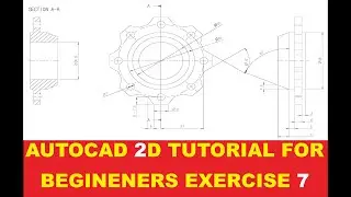 Autocad 2D Tutorial for Beginners Exercise 7