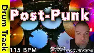 Powerful Post-Punk Drum Track Featuring Alternating Hi Hat and Tom Groove - 115 BPM