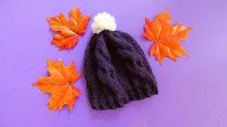 ⛄Bonnet pour enfant à torsades à deux aiguilles