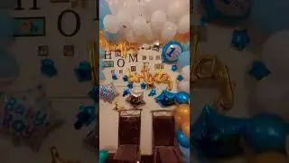 Birthday Decoration | Boy’s First Birthday | Blue & White  Theme #shortsvideo #viral #zarmeendua