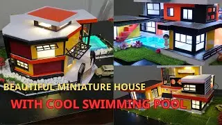 BEAUTIFUL MINIATURE HOUSE WITH COOL SWIMMING POOL  - SUMMARY OF HOW TO BUILD A MINIATURE MODEL
