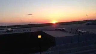 Sun set in Winnipeg near the airport