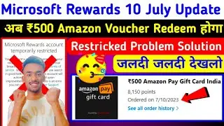 Microsoft Rewards Restricted Problem Fixed 10 July Big Update | microsoft rewards new update today