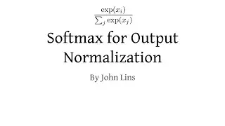 Softmax Normalization
