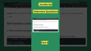 javascript interview questions part 8 | javascript interview questions