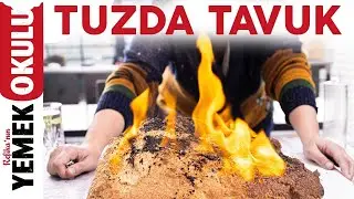 Tuzda Tavuk 😱!  YILBAŞI Tarifi🔥 Geniş Aileler için Alevli Tuzda Bütün Tavuk Tarifi 🍗