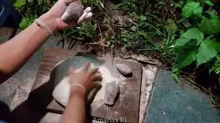 Principio en la talla de Mortero en piedra de coralina, Caribbean stone Carving