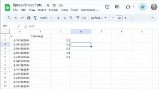 Intro to working with functions in a spreadsheet