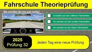🚘 Führerschein Theorieprüfung Klasse B 🚗 2025 - Prüfung 32 🎓📚
