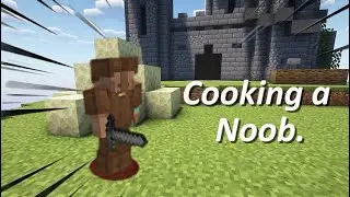 Dominating a Noob. Minecraft Fireball fight.