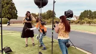 BTS - Behind the scenes fashion photo shoot at the Chateau Elan - editorial DRESS FASHION