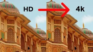 how to upscale a video from 1080p to 4k  ( The Best )  تحويل جودة الفيديو الى 4k !