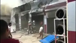 Пожар на автомойке в Краснодаре