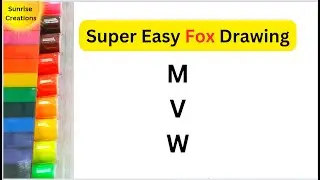 How to Draw Easy Fox From Letters M and W | Beginners  Easy Fox Drawing Step by Step