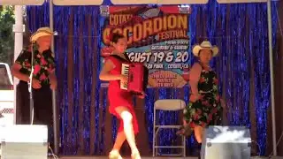BEAUTIFUL GIRL ACCORDIONIST, PLAYS THE ACCORDION