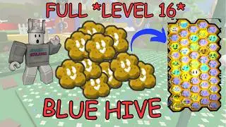 I GOT A *FULL* LEVEL 16 HIVE IN BEE SWARM SIMULATOR! (BLUE)