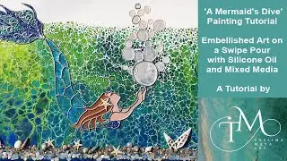 5. Acrylic Pour 'Mermaid's Dive' Tutorial | Hot Glue Gun Art Swipe Technique | Tanya Mundt Inspired!