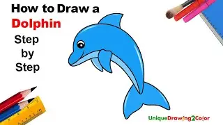 How to Draw a Dolphin (Step by Step Drawing Tutorial)