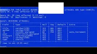 MySQL: How to add a column to a table, rename a table, and change the data type of a field
