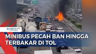 Kecelakaan di Tol Jakarta Cikampek, Minibus Pecah Ban Tertabrak Pikap hingga Terbakar