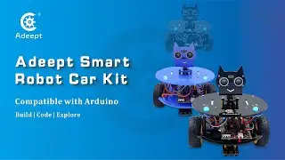Adeept Smart Car Kit for Arduino, Line Tracking, Obstacle Avoidance, OLED Display, Ultrasonic Sensor