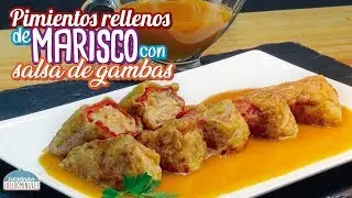 Peppers stuffed with seafood and shrimp sauce (American sauce) - Tutorial - Loli Domínguez