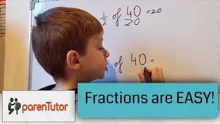 How to teach fractions to kids/ kids teaching kids/fraction of a big number trick and tutorial