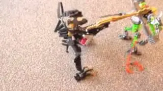 Bionicle combat Skull Slicer vs Reidak  (stop motion)