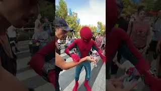 Spider-Man Teaching Me How To Shoot A Web In Avengers Campus At Disneyland