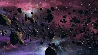 Asteroids Belt Field Meteors Vfx background video