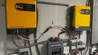 One EG4 battery with 2 EG4 3kw inverters try to start 3 1/2 ton ac without solar & with solar input.