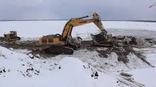 Кадры ледоуборки 2020  драга 201-203