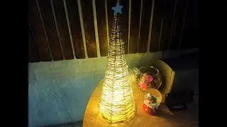 Новогодняя ёлочка из шпажек и шпагата/Новогодний декор - легко и красиво!