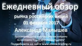 Ежедневный обзор рынка российских акций на 01 февраля 2017г.