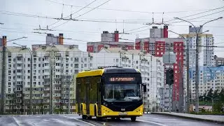 Минск.Поездка в электробусе БКМ-Е321,гос.АС 5724-7,марш.Т63 (29.06.2020)
