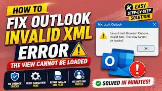 How To Fix Cannot Start Microsoft Outlook  Invalid XML, The View Cannot be Loaded