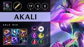 Akali Mid vs Corki: Triple Kill, Legendary - KR Master Patch 14.22