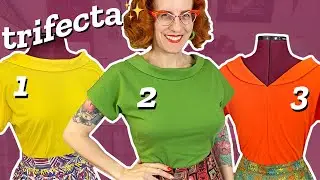 Sewing 3 Charm Patterns Hepburn tops! The batch sewing continues...
