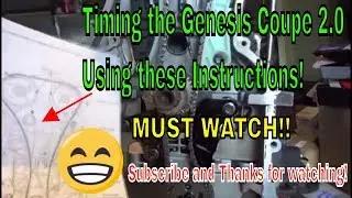 How to: TIMING instruction for the Genesis Coupe 2.0! FINALLY Found!!!!!