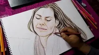 How to Draw a Girl Standing with Colored Pencils | Easy Art Tutorial