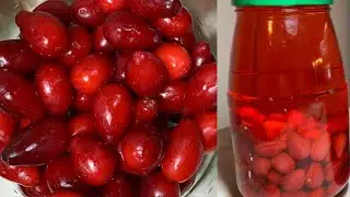 ВКУСНЫЙ  КОМПОТ  ИЗ  КИЗИЛА  НА ЗИМУ! ‼️Самый ПРОСТОЙ РЕЦЕПТ !🍹