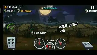 Hill Climb Racing 2: Hoverbike with magnet level 13, 12500 points in WARM ENGINES