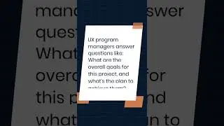 UX program manager #shorts #ux