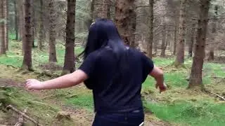 Irish forest with family