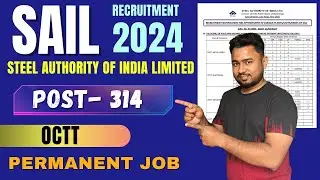 SAIL OCTT Recruitment 2024, All Center. 314 Vacancies, Eligibility details