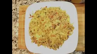Easy spaghetti egg recipe for breakfast.